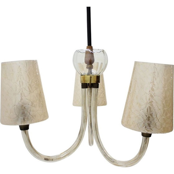 Image 1 of Vintage glass chandelier, Czechoslovakia 1940