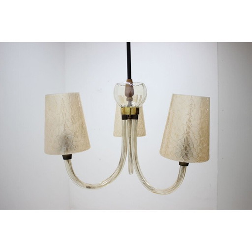 Vintage glass chandelier, Czechoslovakia 1940