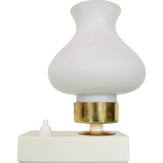 Image 1 of Vintage table lamp in plastic, glass and brass, Czechoslovakia 1960s