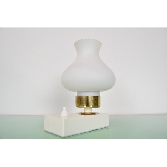 Image 1 of Vintage table lamp in plastic, glass and brass, Czechoslovakia 1960s