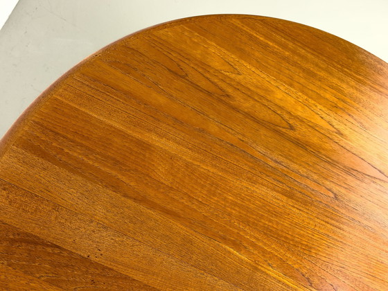 Image 1 of Danish Round Teak Dining Table With Extension, 1970S