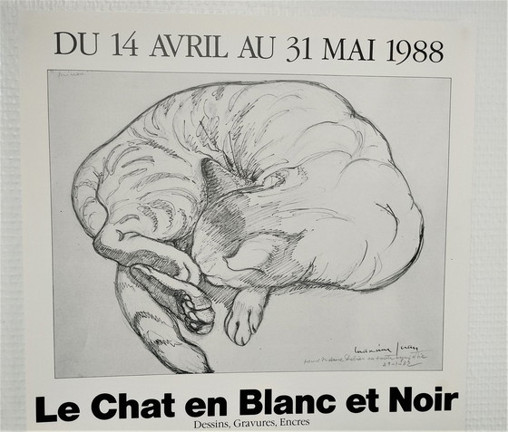 Image 1 of Le Chat Blanc Et Noir Exhibition Poster Paris 1988