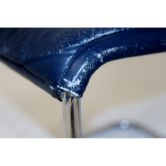 Image 1 of Pair of vintage metal and leather "Cicero" chairs by Kenneth Bergenblad for Dux Aksel, Sweden 1980
