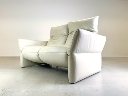 Koinor Sofa Elena Couch Folding Two-Seater Leather White Design