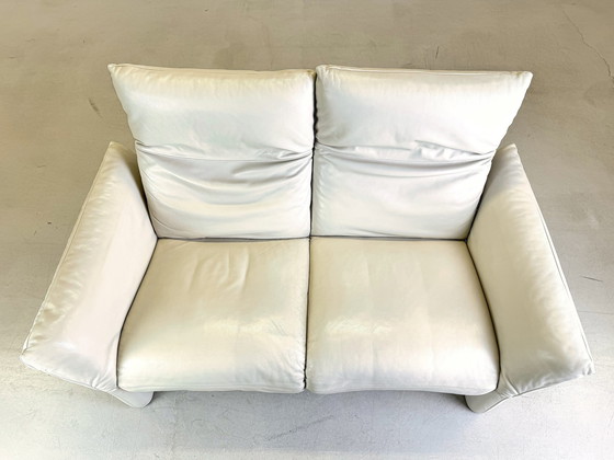 Image 1 of Koinor Sofa Elena Couch Folding Two-Seater Leather White Design