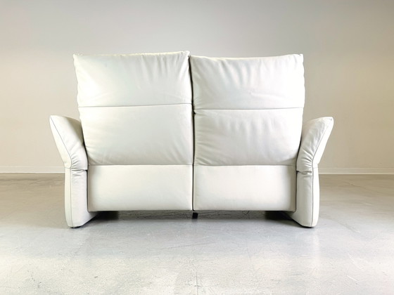 Image 1 of Koinor Sofa Elena Couch Folding Two-Seater Leather White Design