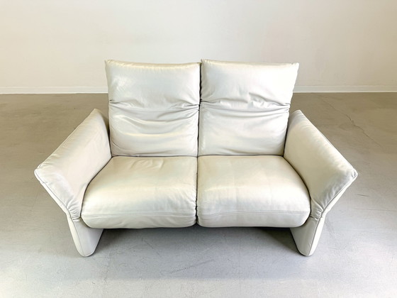 Image 1 of Koinor Sofa Elena Couch Folding Two-Seater Leather White Design