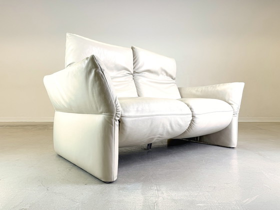 Image 1 of Koinor Sofa Elena Couch Folding Two-Seater Leather White Design