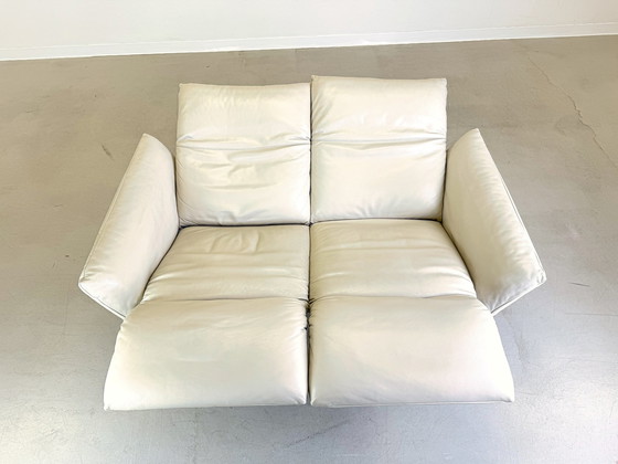 Image 1 of Koinor Sofa Elena Couch Folding Two-Seater Leather White Design