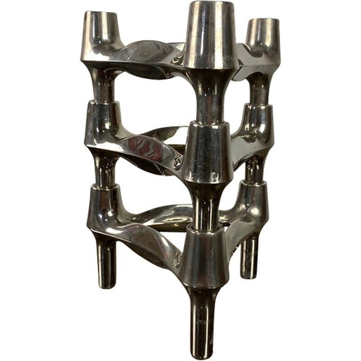 Set of 3 vintage modular candlesticks Bmf Nagel, 1970
