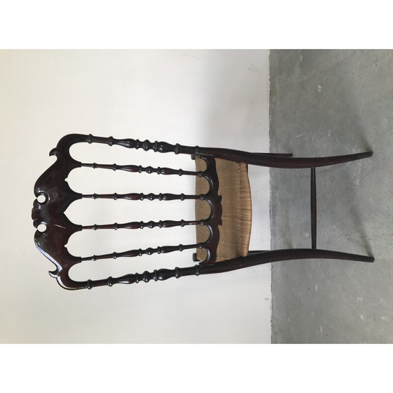 Image 1 of Set of 4 Chiavari vintage wicker chairs, Italy 1950