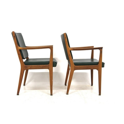 Pair of vintage leather armchairs by Karl Erik Ekselius, Sweden 1960