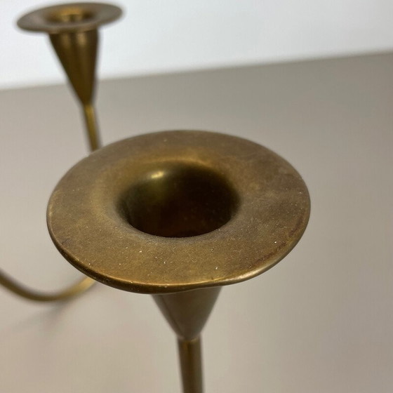 Image 1 of Vintage sculptural brass candlestick by Günter Kupetz for Wmf, Germany 1950s