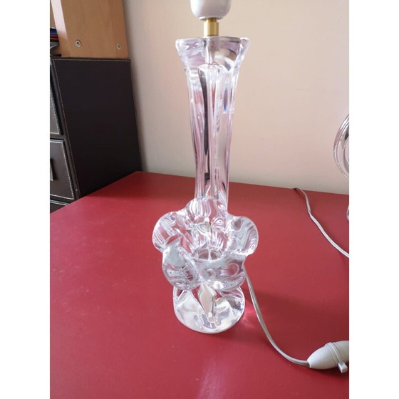 Image 1 of Pair of vintage crystal pendant lamp bases by Daum, 1960