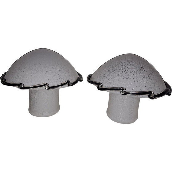 Image 1 of Pair of vintage Murano glass mushroom table lamps, 1970s