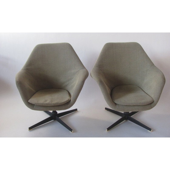 Image 1 of Set di 3 poltrone girevoli vintage, Cecoslovacchia 1960