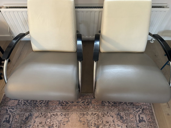 Image 1 of 2x Gelderland 5470 armchairs leather