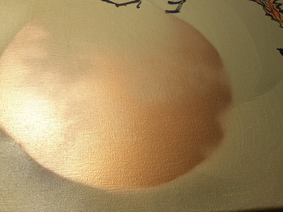 Image 1 of Japanese Crane J380 - Large Gold Painting