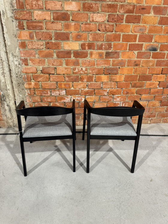 Image 1 of Set of 2 black wooden chairs