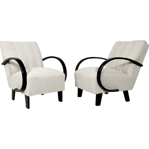 Pair of vintage bentwood armchairs by Jindrich Halabala, Czechoslovakia 1940