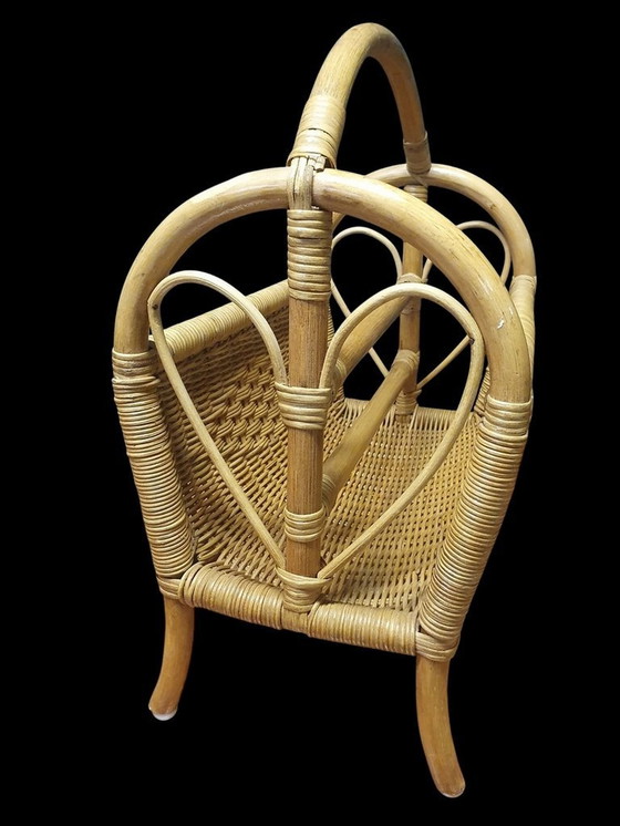 Image 1 of 2008 Vintage Bamboo Ibiza Style Magazine Rack Reading Rack