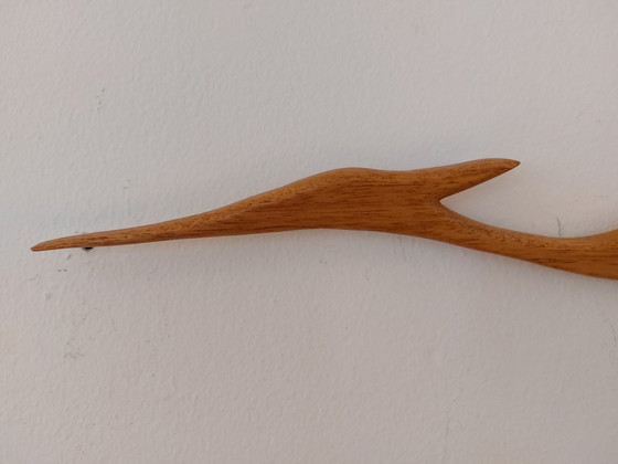 Image 1 of Vintage Teak Wood Wall Bird