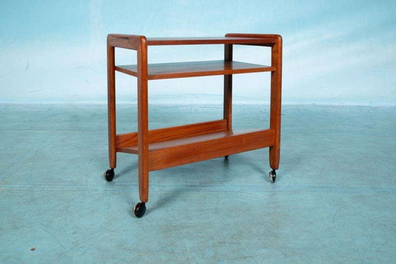 Image 1 of Space age reading table teak, midcentury 60s side table