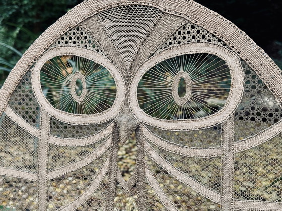 Image 1 of Louise Denoelle ( 1932 ) Sublime Lace Work of Art "Le Hibou" From 1976