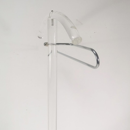 Vintage floor coat rack in plexi glass, Italy 1970s