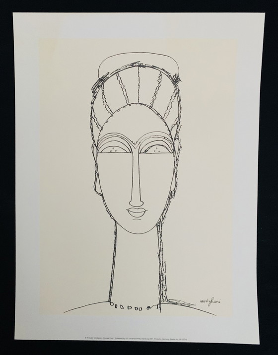 Image 1 of Amedeo Modigiliani (1884-1920), "Female Face. Signed In the Plate.