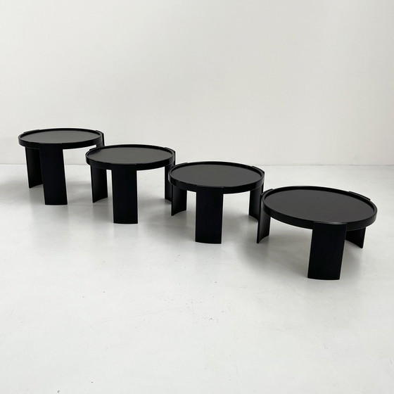 Image 1 of Set Of Large Reversible Nesting Tables By Gianfranco Frattini For Cassina, 1960S