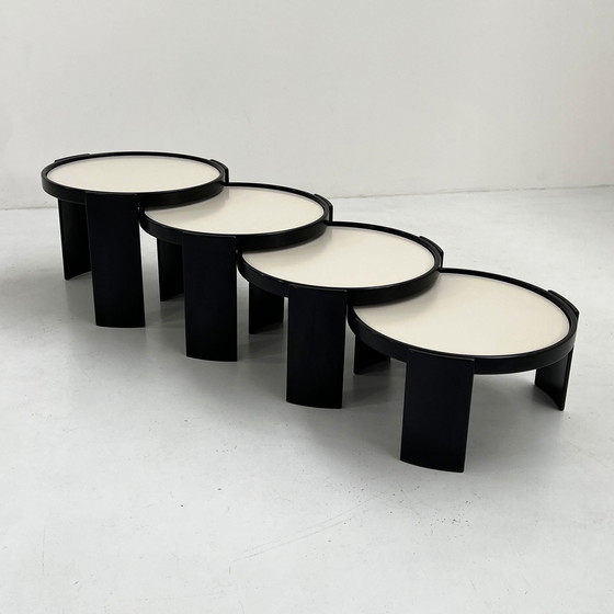 Image 1 of Set Of Large Reversible Nesting Tables By Gianfranco Frattini For Cassina, 1960S