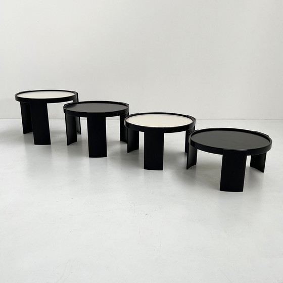 Image 1 of Set Of Large Reversible Nesting Tables By Gianfranco Frattini For Cassina, 1960S