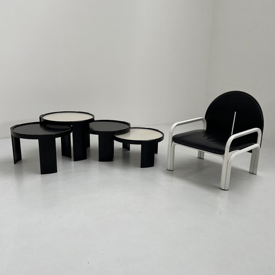 Image 1 of Set Of Large Reversible Nesting Tables By Gianfranco Frattini For Cassina, 1960S