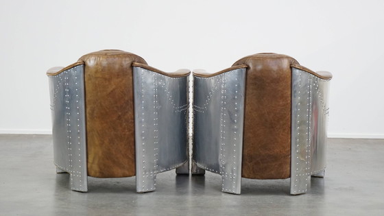 Image 1 of 2 X Beef Leather Design Armchair