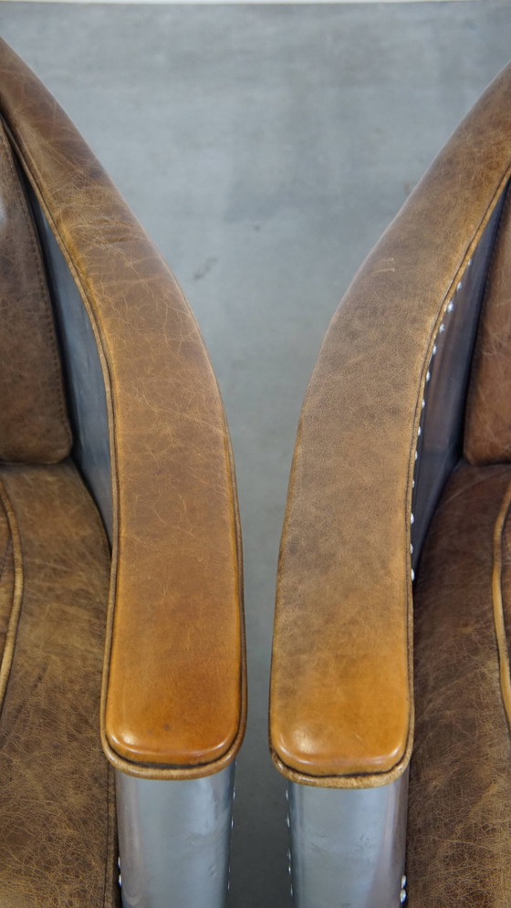 Image 1 of 2 X Beef Leather Design Armchair