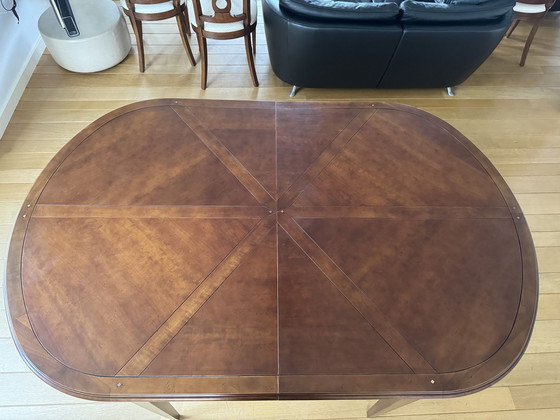 Image 1 of Ambitat dining table Cherry wood + 6x Chairs Cherry wood