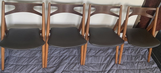 Image 1 of 4x Hans Wegner CH29 Sawbuck dining chair