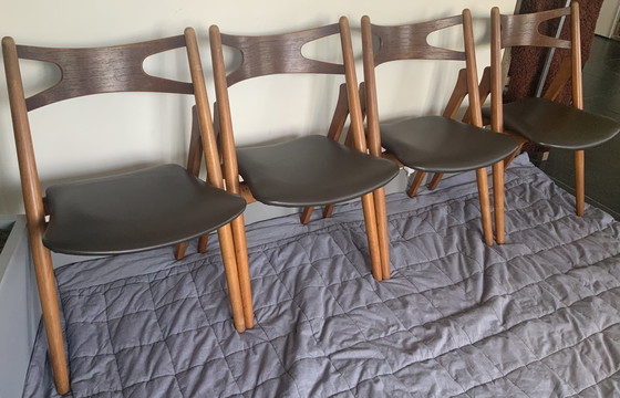 Image 1 of 4x Hans Wegner CH29 Sawbuck dining chair