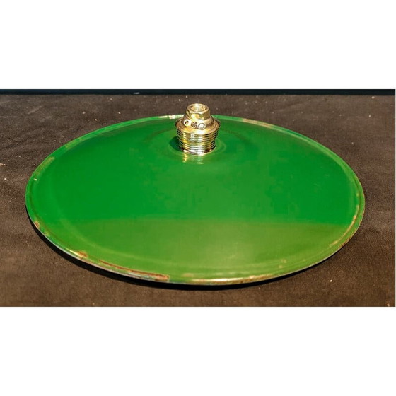 Image 1 of Vintage enameled saucer pendant lamp, 1930