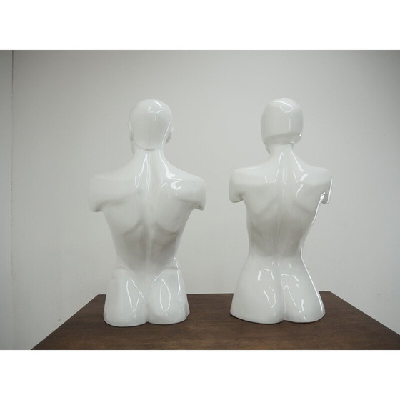 Image 1 of Vintage male and female porcelain bust, Italy 1980