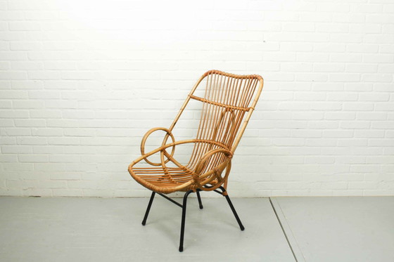 Image 1 of Rohé Noordwolde Metal and Rattan Terrace or Lounge Chair