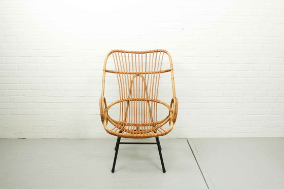 Image 1 of Rohé Noordwolde Metal and Rattan Terrace or Lounge Chair