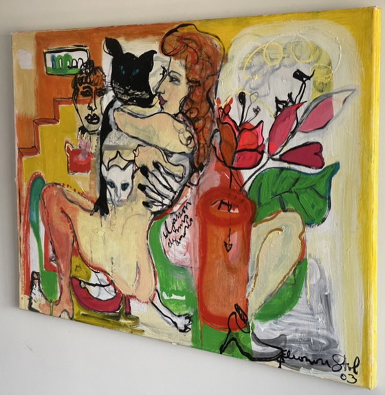 Image 1 of Eleonora Stol Cats schilderij