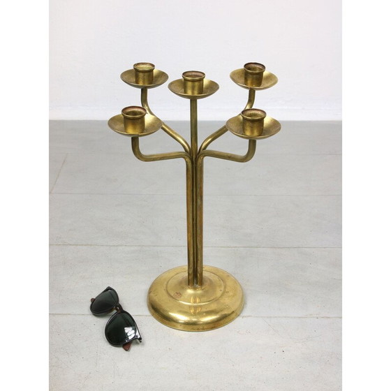 Image 1 of Vintage brass 5-arm candlestick