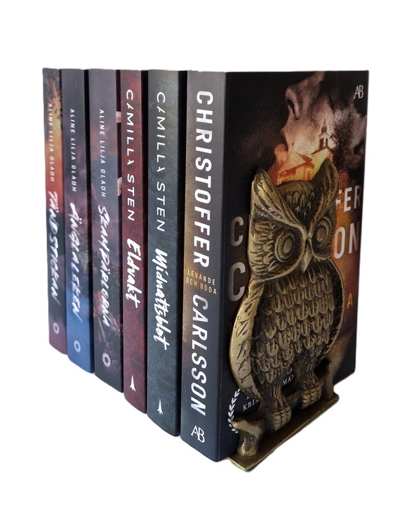 Image 1 of Due fermalibri vintage in ottone con gufi