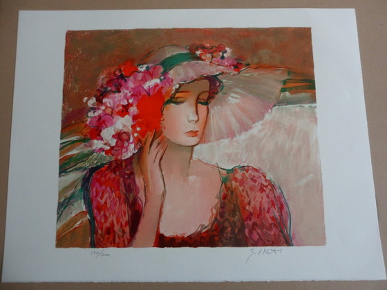 Image 1 of Sachiko Imai, Litho, 'Woman in the Red Dress'