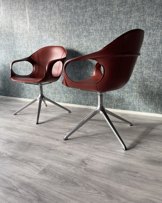 Image 1 of 2 fauteuils en cuir design italien