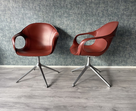 Image 1 of 2 fauteuils en cuir design italien