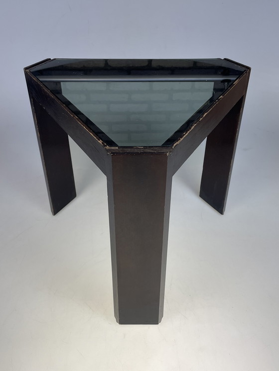 Image 1 of Set Triangle Side Tables, Porada Arredi, Italy 1970'S, Black And White